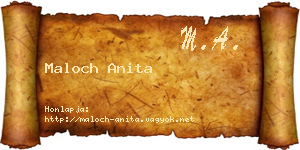 Maloch Anita névjegykártya
